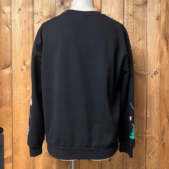 Wicked Medium Black Crewneck Sweatshirt Sequins Butterflies Elphaba Theatre Kid - Picture 7 of 10